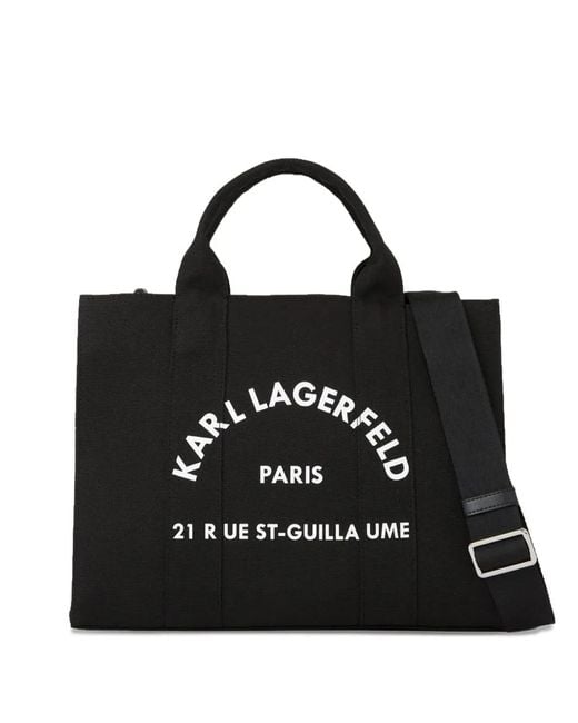 Karl Lagerfeld Black Medium Rue St-Guillaume Tote Bag