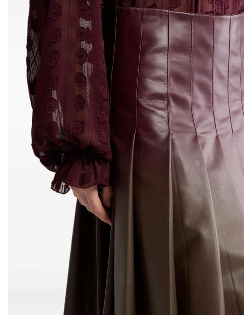 Etro Brown Short Pleated-Skirt