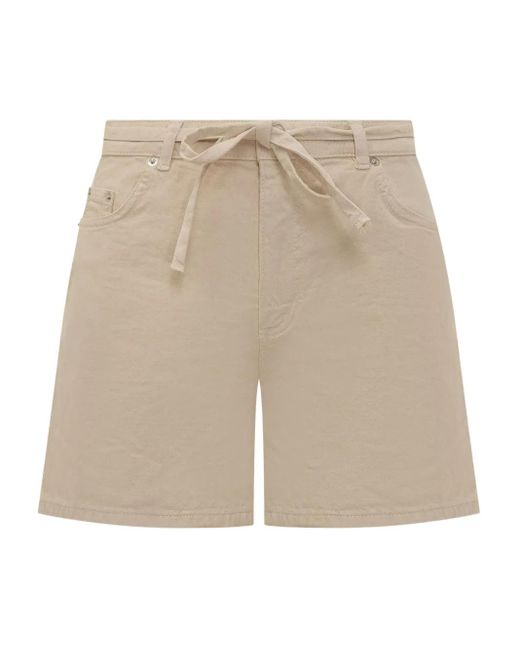 Ba&sh Natural Drawstring Waist Shorts