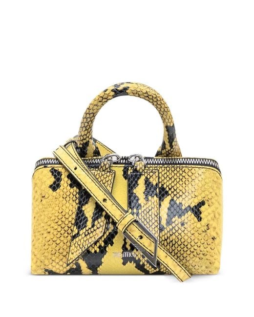 The Attico Metallic Mini Friday Snakeskin-Effect Tote Bag