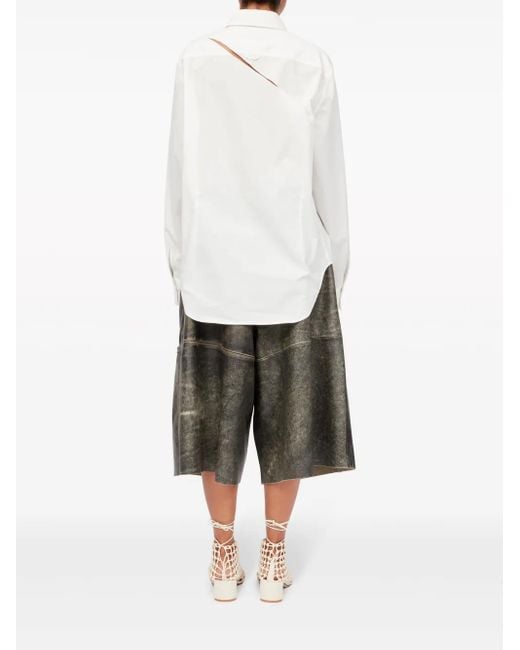 MM6 by Maison Margiela White Slash-Detail Cotton Shirt