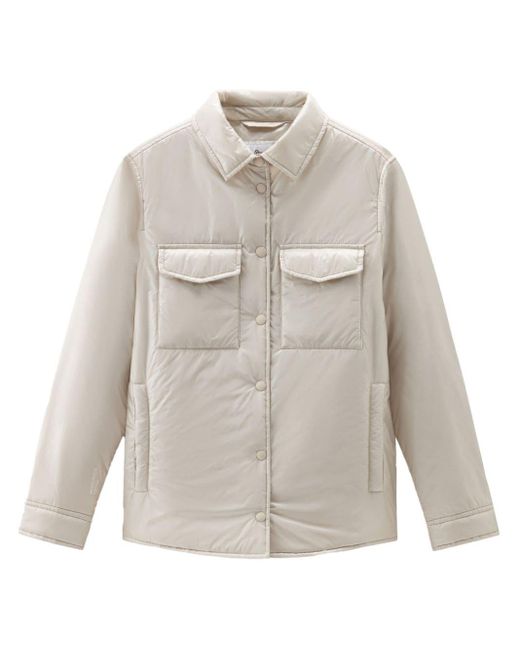 Woolrich White Pertex Padded Overshirt Jacket