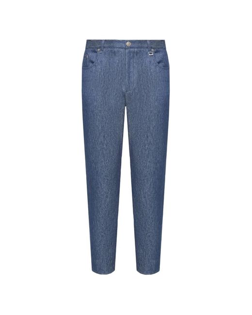 Tombolini Blue Classic Straight-Leg Wool Trousers for men