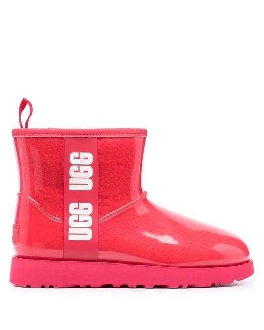 Ugg Red Logo-print Vinyl Boots