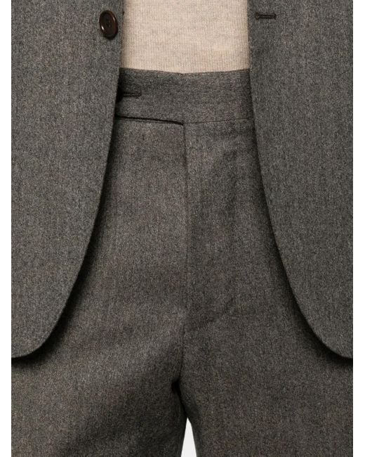 Canali Gray Herringbone Wool Suit for men