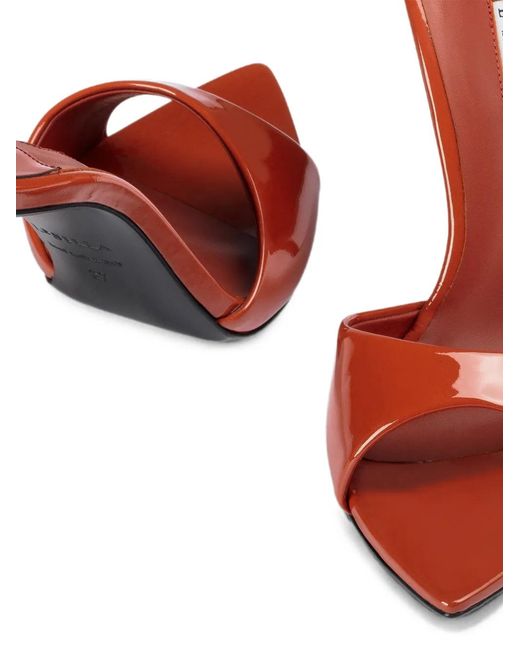 Le Silla Pink Sandales En Cuir Verni Bella 80 Mm