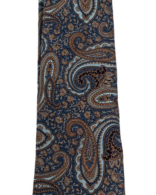Etro Black Paisley-Patterned Tie for men