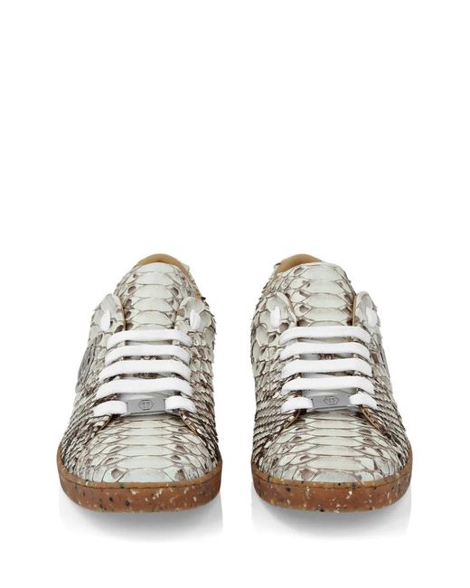 Philipp Plein White Python Leather Sneakers for men
