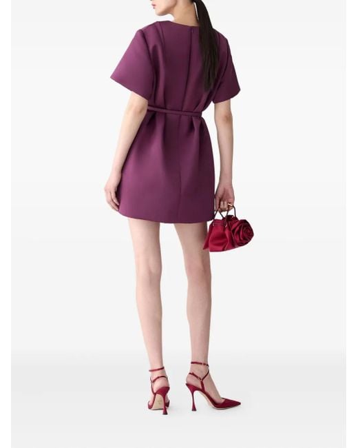 Carolina Herrera Purple Belted Mini Day Dress