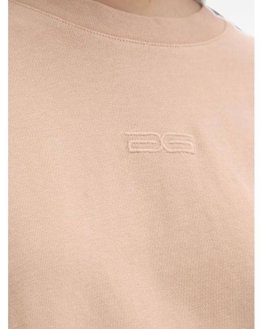 Gestuz Natural Jiogz Logo-Embroidered Oversized T-Shirt