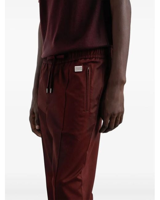 Dolce & Gabbana Red Drawstring Track Pants for men