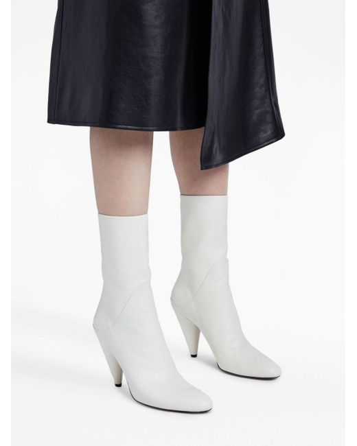 Cone 85mm leather ankle boots di Proenza Schouler in White