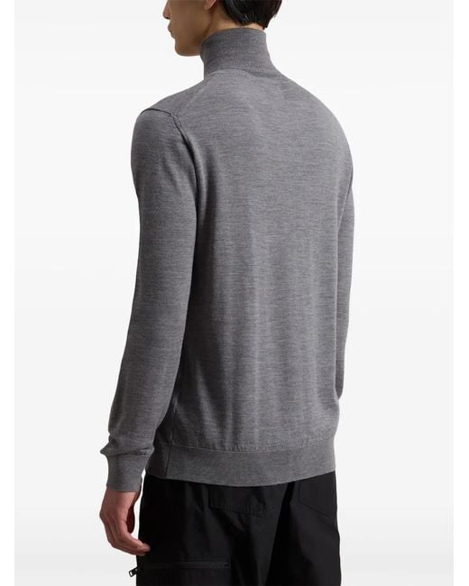 Woolrich Gray Roll-Neck Virgin Wool Sweater for men