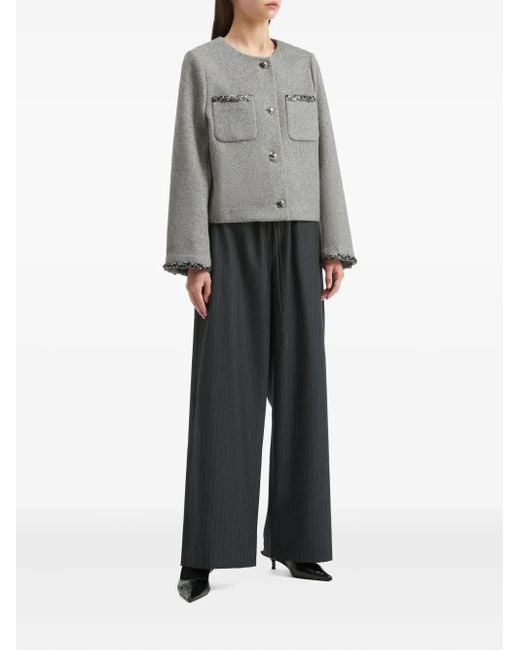B+ AB Black Stripe-Pattern Trousers