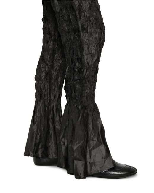 GONGDID DESIGN Black Ruffled Trousers