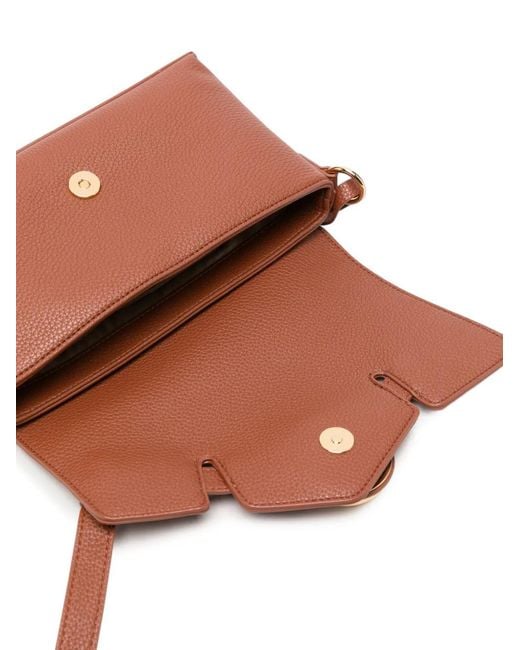 Love Moschino Brown Logo-Plaque Crossbody Bag