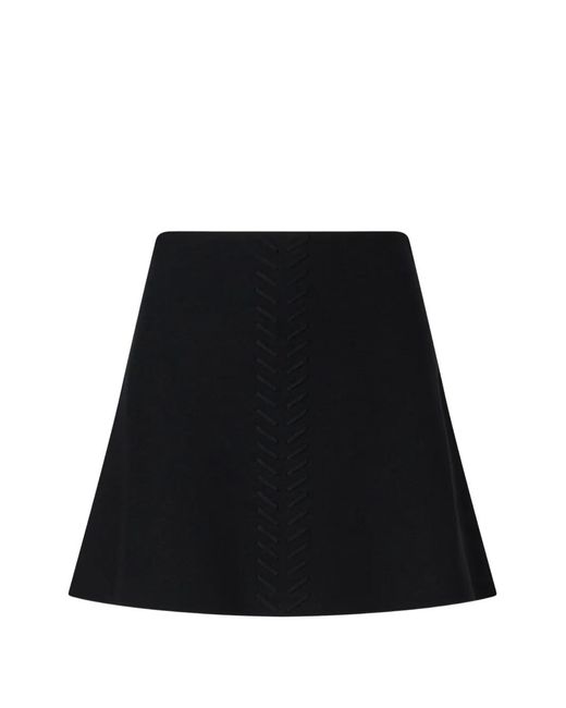 Liu Jo Black Knit Mini Skirt With Braided Details