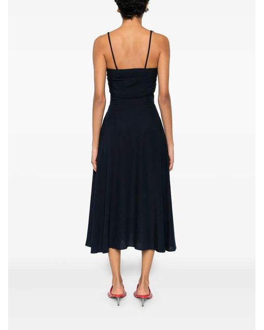 Viktor & Rolf Black Bow Draped Flared Midi Dress