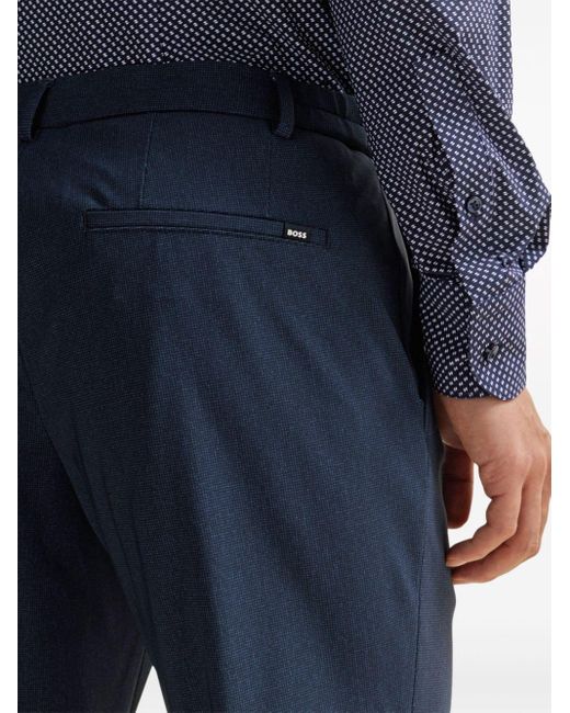 Boss Blue Tailored Performance-stretch Trousers for men