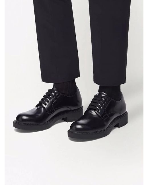 Prada Black Lace-up Derby Shoes for men
