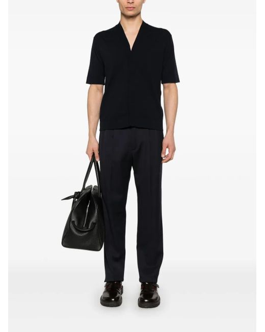 Paolo Pecora Black Cotton Short-Sleeve Cardigan for men