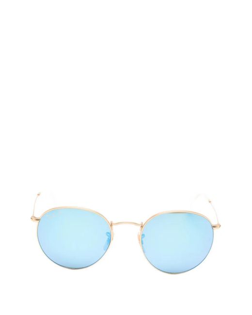Ray-Ban Blue Round Metal Frame Sunglasses