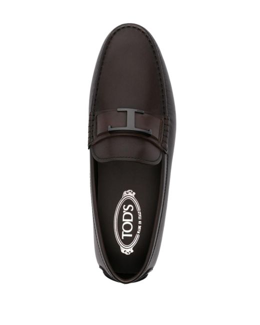 Tod's Black City Gommino Leather Loafers for men