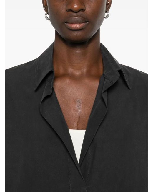 Max Mara Black Washed Silk Shirt