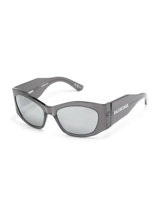 Balenciaga Gray Rectangle-Frame Sunglasses