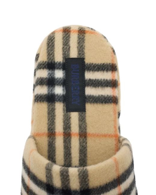 Burberry Multicolor Check Wool Blend Slippers