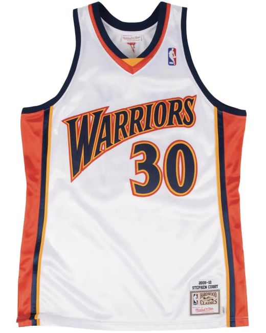 Mitchell & Ness White "Nba Golden State Warriors 09 Stephen Curry" Authentic Jersey for men