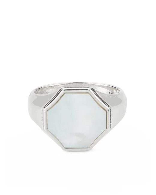Emanuele Bicocchi White Hex Signet Ring