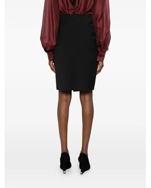 MARSĒM Black Raw-Edge Slit Mini Skirt