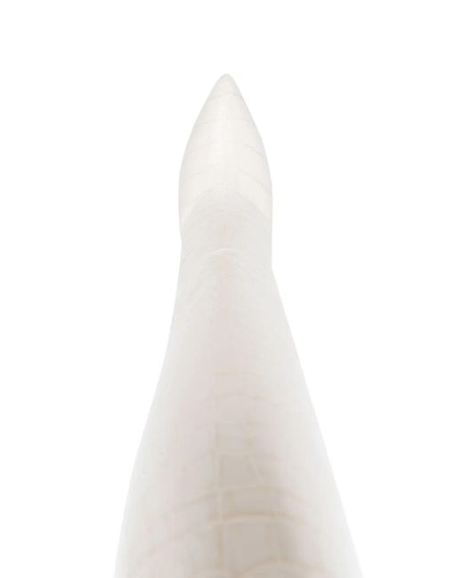 Paris Texas White 105mm Embossed Leather Knee-high Boots