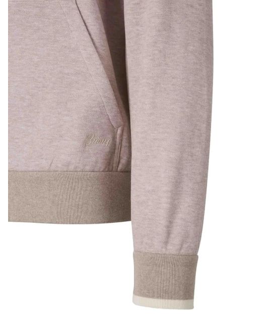 Sudadera con capucha y cremallera Brioni de hombre de color Gray