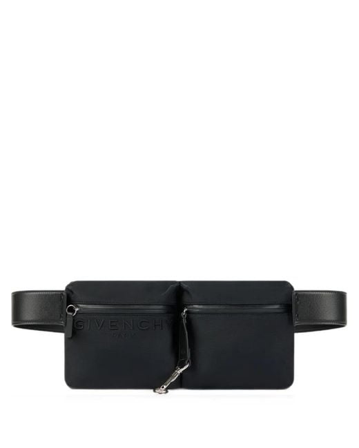 Givenchy Black Logo-Embossed Buckle-Fastening Belt Bag for men