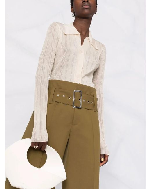 10 Corso Como Brown High-Waist Belted Wide-Leg Trousers