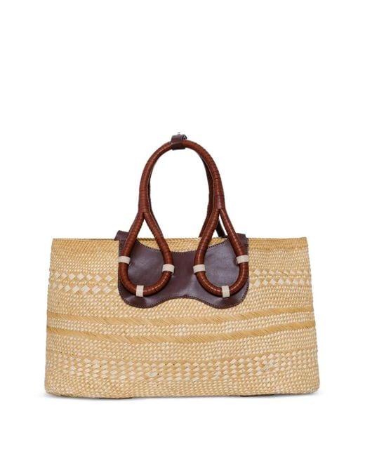 Johanna Ortiz Natural Swaying Silhouettes Top-Handle Tote Bag