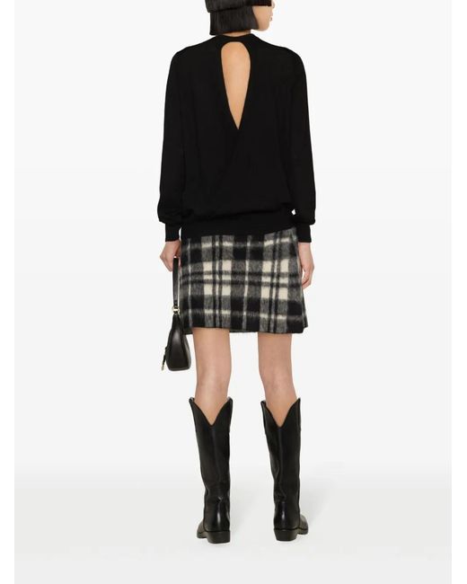 Zadig & Voltaire Black Emma Asymmetric Rear-Slit Wool Jumper