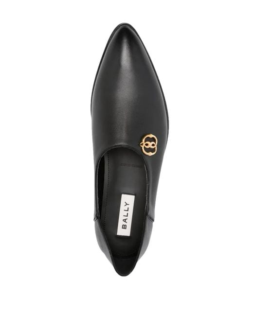 Bally Black Pointed-Toe Leather Loafers