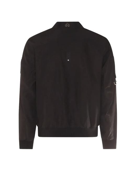 Moose Knuckles Black Logo-Plaque Bomber Jacket for men