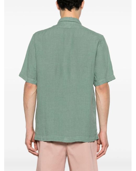C P Company Green Button-up Linen Shirt for men