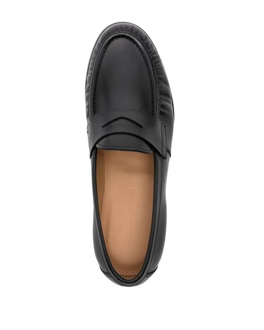 Scarosso Black Fred Leather Loafers for men