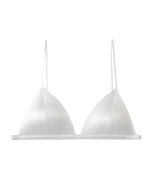 Fleur du Mal White Molded Luxe Triangle Bra