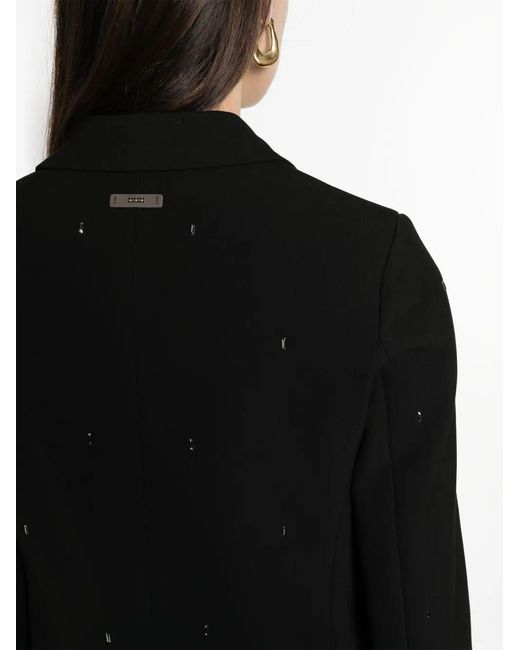 Peserico Black Crystal-Embellished Single-Breasted Blazer