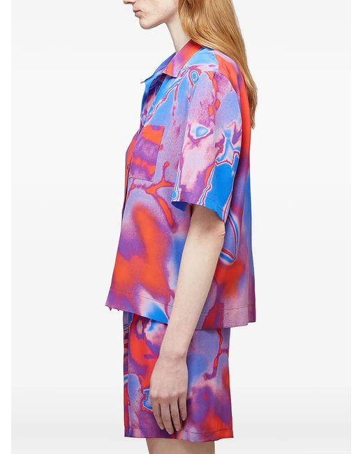 McQ Alexander McQueen Abstract-Print Collared Top