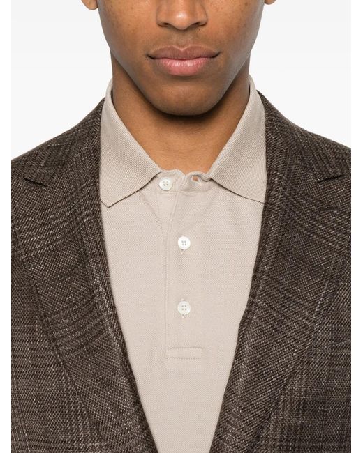 Canali Brown Blazer Rena Droit À Carreaux for men