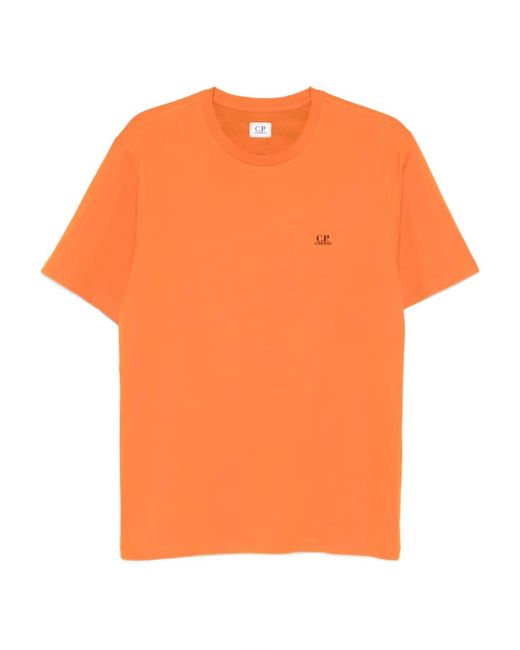 Camiseta de algodón con logo estampado C P Company de hombre de color Orange
