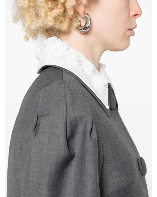 ShuShu/Tong Gray Sequinned-Collar Jacket