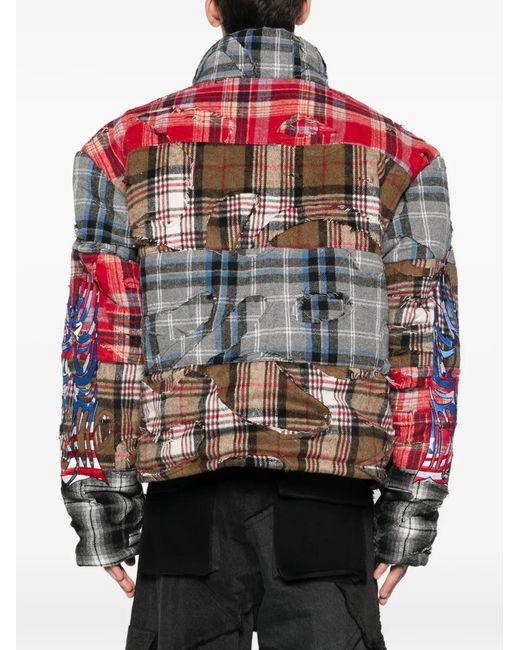 Who Decides War Red Ruin Patchwork-Design Jacket for men
